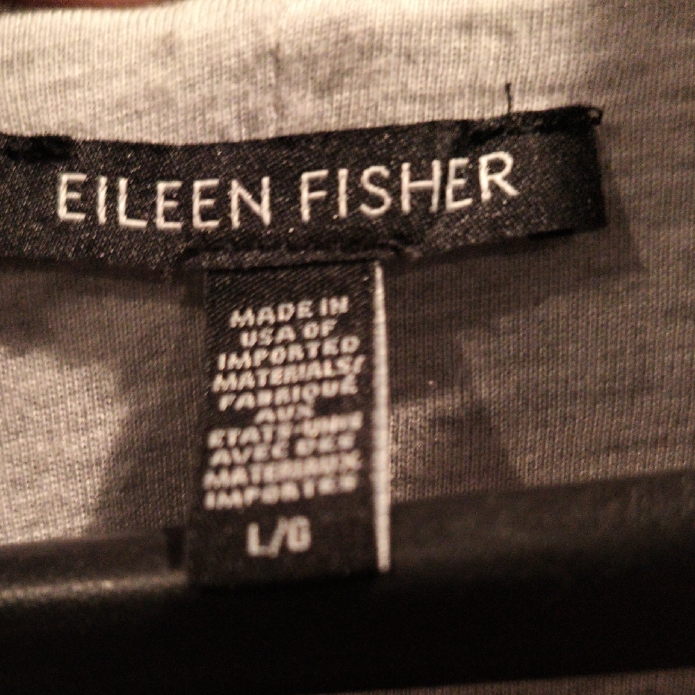 Final Price Eileen Fisher Gray/Charcoal Coat Sz Large